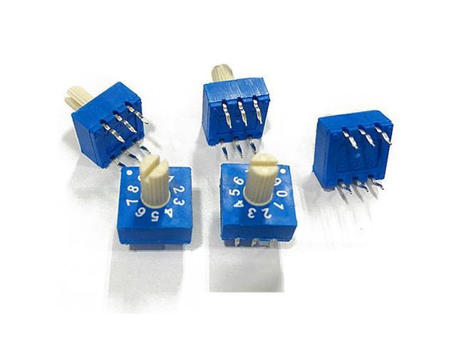 5pcs/pack DC 24V Code Switch ERD110RS 10 bit 0-9 3:3 Rotary Encoder Switch with Handle 25mA Encoding Switch 10x10mm Module
