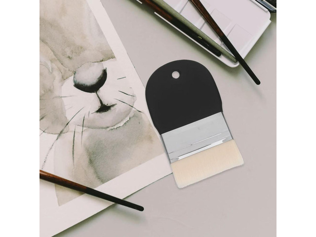 3Pcs Flat Painting Brushes Nylon Hair Paddle Paintbrush Set Wooden Handle Flat Wide Paint Brushes Oil Watercolor Gouache Art