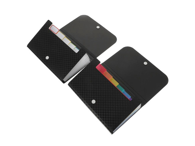 2Pcs Small File Organizer Folder Bag Document for Office Home A6 Size Paper Tax Files Contracts Bills