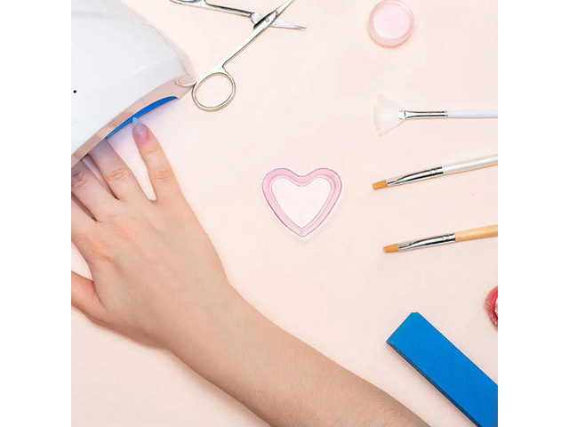 3Pcs Translucent Pink Heart Shaped Glass Nail Art Cup Dappen Dish for Pen Washing Monomer Liquid Holder Manicure Nail Salon