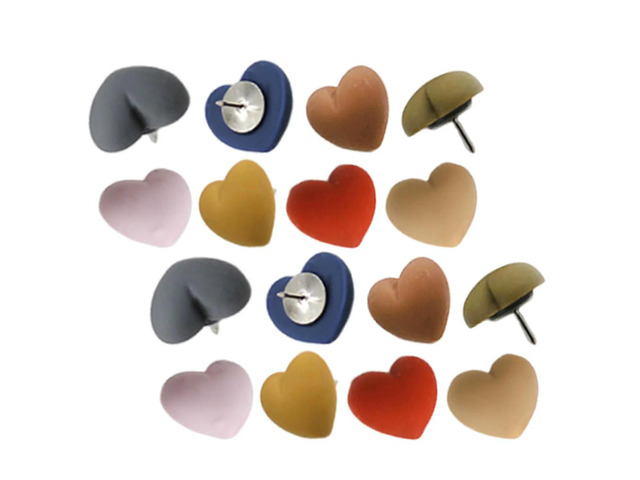 30Pcs Decorative Heart Pushpins Resin Thumbtacks Cork Board Bulletin Board Photo Map Location Pins Home Office