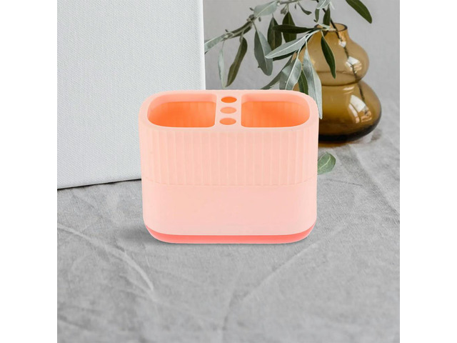 2Pcs Plastic Pen Holder Desktop Box Multi-Compartments Organizer for Makeup Brushes Stationery Jewelry Office Hotel