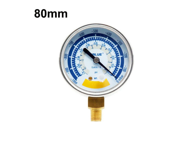 80mm Vacuum Gauge Pressure Gauge Accurate Air Gauge Instrument for Vacuum Pump 0-14psi Dial Display G1/Inch Connector