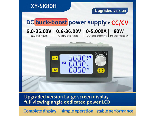 SK80H CNC DC-DC Buck Boost Converter CC CV 0.6-36V 5A 80W Constant Voltage and Current Adjustable Regulated Power Supply Module