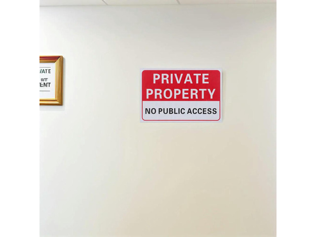 2Pcs Unauthorized Access Prohibited Sign Self Adhesive Keep Out Decal Outdoor No Trespassing Warning for Residential Farm Yard