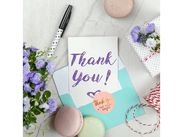 500Pcs Efficient Thank You Gift Stickers Business els for Ecommerce Packaging DIY Craft Sealing Envelopes Bags Boxes