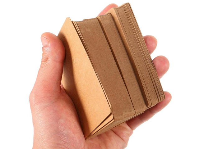 100Pcs Kraft Paper Keychain Display Cards Rustic Brown Keyring Packaging Card Holder for Jewelry Small Business Supplies