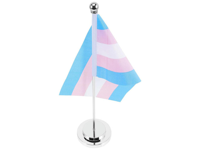 1Set for Desk Table Polyester Pride Flag with Stand Base Support Decor for Indoor Outdoor Party Festival Use
