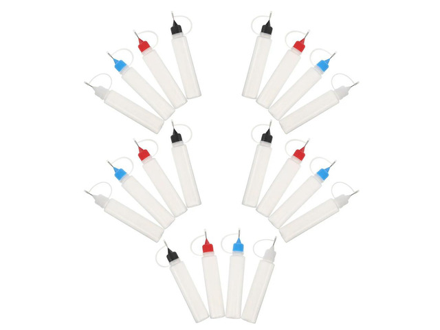 20Pcs Fine Tip Glue Bottles Transparent Plastic Squeeze Bottles Needle Tip for Quilling Paper Craft Adhesive Dispensing