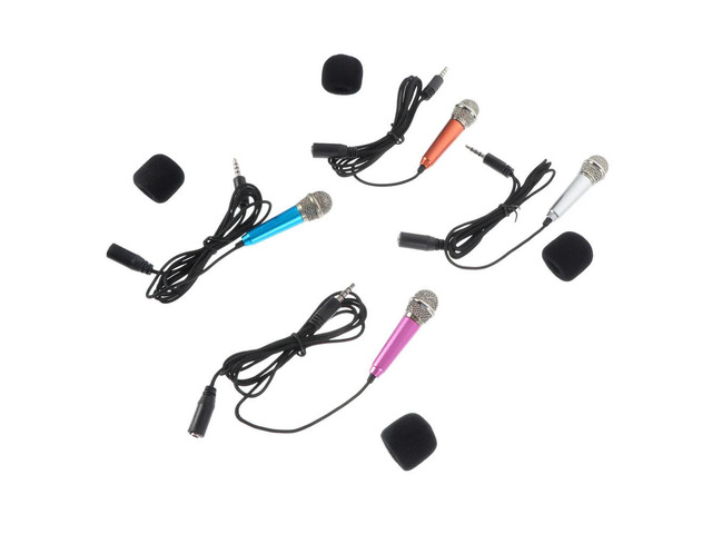 4Pcs Mini Microphone Handheld l Alloy Singing Mic for Family Videos Work Recording Voice Capture phone