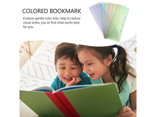 8Pcs Students Read Strips Colored Bookmark Ruler Set PVC Safe Non Toxic for Reading Focus Clarity Dyslexia Support Guided