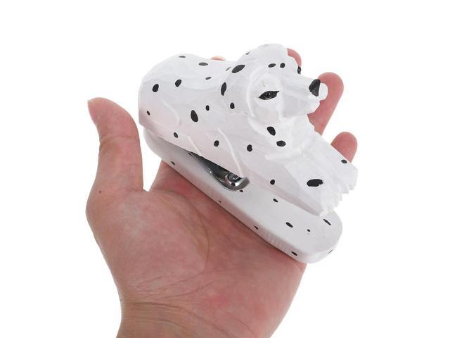 Dog Shaped Wooden Mini Stapler Creative Office Desktop Accessory School Stationery Animal Desk Decor Novelty Dalmatian Stapler