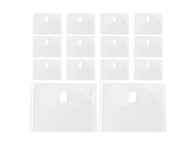 24Pcs File Folder Clear Plastic Envelope Organizer Transparent Waterproof Document Receipt Cash Organizer