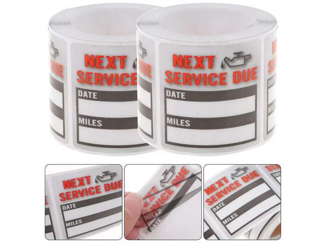 2 Rolls Oil Change Reminder Car Maintenance Sticker Window Adhesive Service Due el Waterproof Decal Next Service Due Sticker