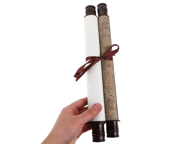 Chinese Blank Scroll Xuan Paper Double- Design Horizontal Hanging Art Scroll for Calligraphy Painting Paper Cutting