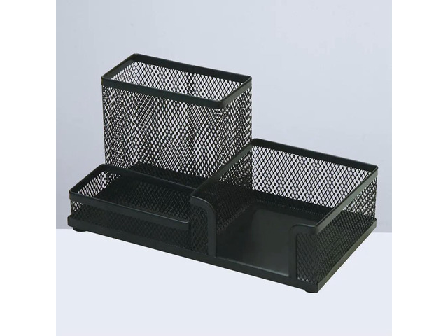 l Mesh Desk Organizer Table Container Pen Holder for Stationery Keys Cosmetics Desktop Cleanup Sturdy Wearproof Scratch