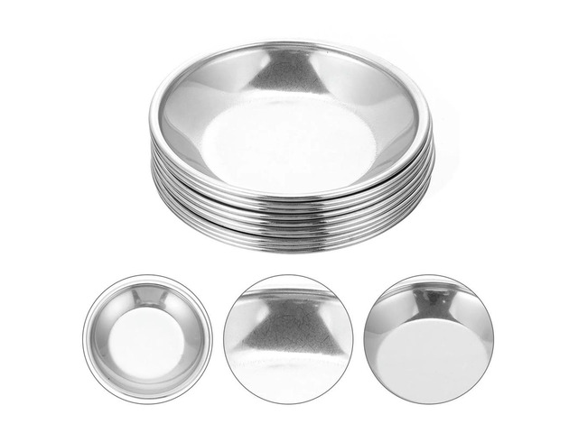10Pcs Rustproof Stainless Steel Pigment Plate Color Mixing Tray for Watercolor Drawing Sketch Illustration School Artists Adults