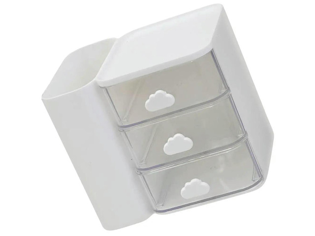 Cloud Inspired Desktop Organizer Plastic Tabletop Case for Cosmetics Skin Care Products Office Home Decorative Makeup