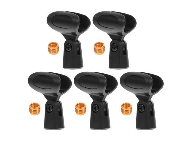 5Sets Versatile Microphone Clips Sturdy Plastic Mic Holder Clip Adjustable Angle for Dynamic Vocal Microphones Studio