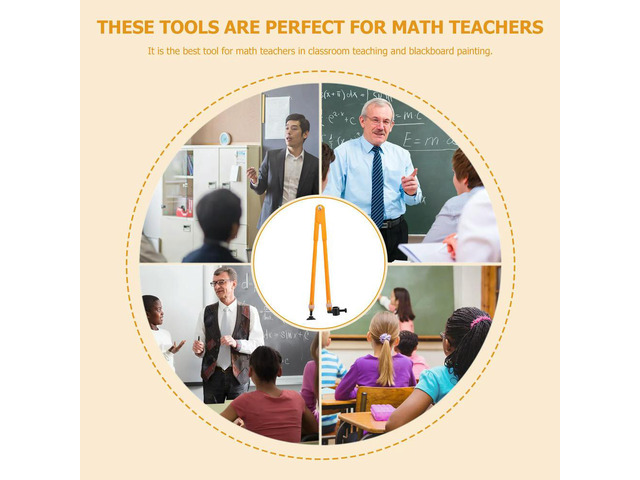 Plastic Compass Blackboard Drawing Tool Dual-Use Position Head Teaching Tool for Math Class Geometric Problem Solving