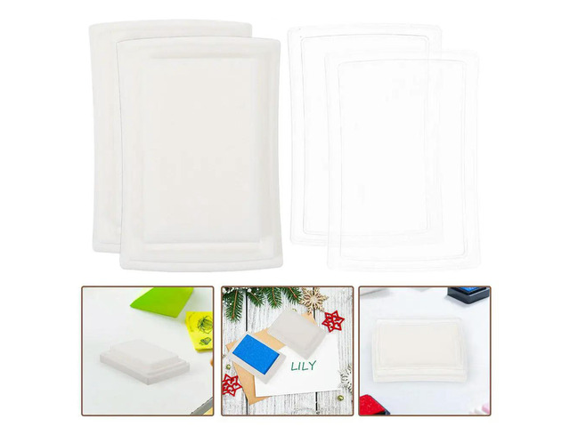15Pcs Blank Ink Pads Refille High-Density Sponge Stamp Pad for Crafts DIY Art School Projects Office Use Fingerprinting Thumb