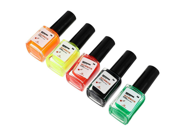 5 Pcs Waterproof Float Fishing Neon Fluorescent Brightening Paints For Night Fishing Floating Pole Watercolor Lures Tools