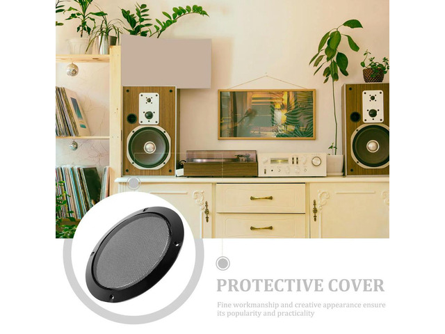 2Pcs Steel Speaker Protector Cover l Grill Case for Speakers Subwoofer Decorative Circle Easy Install DIY Horn Guard