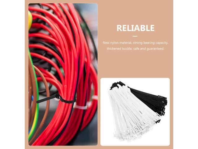 100Pcs Strong Plastic Reusable Cable Ties Cord Zip Ties for Messy Wire Organization Computer Desk Home Office Cable Management