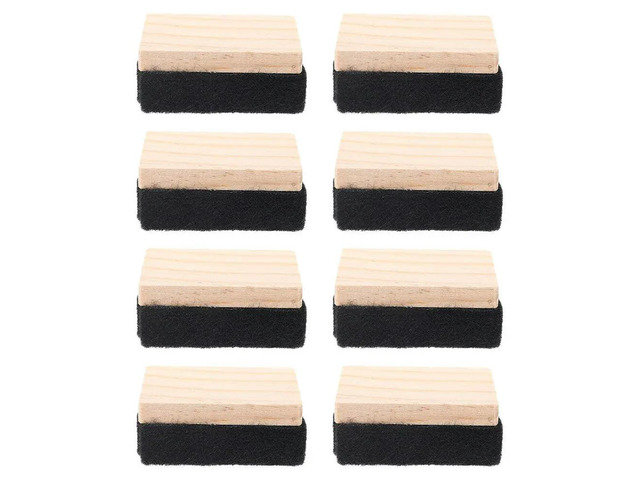 8Pcs Wood Felt Chalkboard Eraser Smooth Cleaning Blackboard Cleaner for Classrooms Offices Homes Creative Crafting