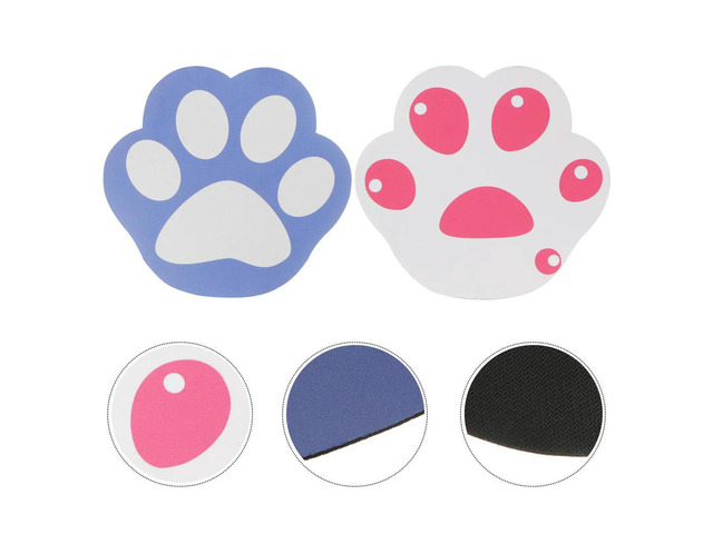 2Pcs Cat Claw Mouse Pad Cartoon Style Cute Anti Slip Computer Mouse Mats for Gaming Office Home Use Sturdy Mousepads