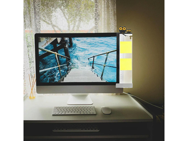 2Pcs Computer Monitor Side Panel Acrylic Memo Pads Multifunction Sticky Message Boards Schedule Notes Display Ruler Design Cat