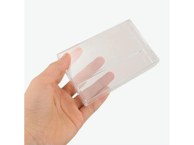 8Pcs Retro Cassette Box Clear Plastic Cassette Tape Holders Compact Organizer Carry Case for Audio Music Tapes