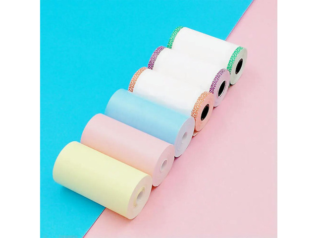 6Pcs Colored Copy Paper Colorful Thermal Paper for Cashier Pos Systems Home Office Company Daily Life Easy Tear Stick Convenient