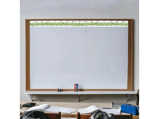 1 Roll Tree Leaf Pattern Bulletin Board Border Sticker Decorative Border Trim Classroom Blackboard Wear-Resistant Removable