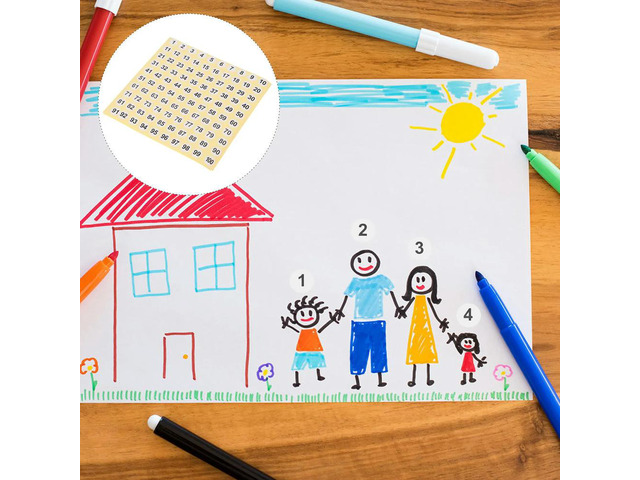 100Pcs Digital Serial Number Stickers Round Self-Adhesive PVC els Easy Peel Stick Remove No Residue for DIY Gifts