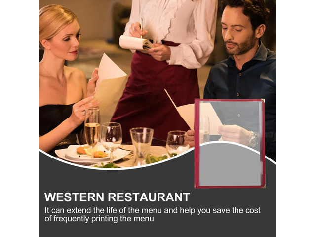 Heavy Duty PVC Menu Cover for Restaurants Hotels Bars Foldable Abrasion Resistant Easy Clean Reusable Menu Protector Price List