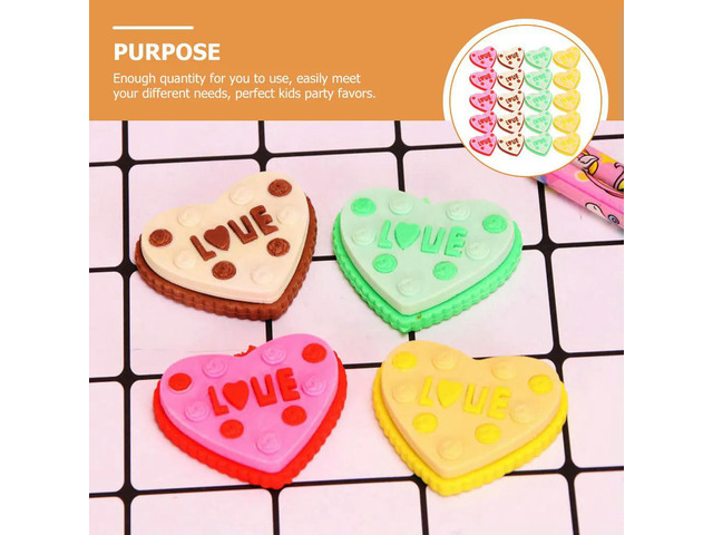 20Pcs Cake Erasers Kids Bright Colorful Reassembleable Erasers for Learning Creativity Building Fine Motor Skills Classroom Home