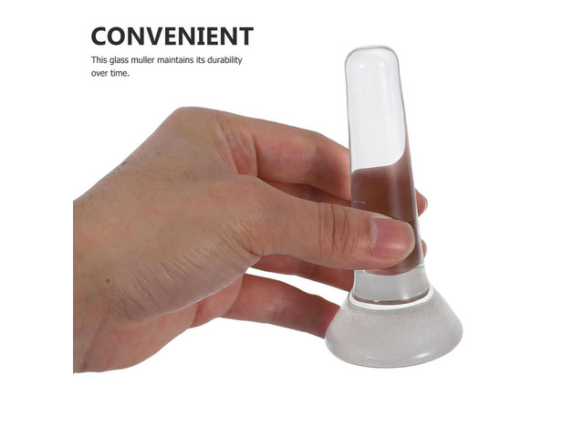 Clear Glass Pigment Grinding Muller Flat Bottom Paint Mixing Pestle for Mineral Pigments Watercolor Oil Painting Artistic Use