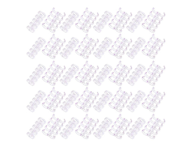 100Pcs Transparent Plastic Loose-Leaf Binder Rings 5-Hole Openable Clips for Office School Document Organization Index Cards