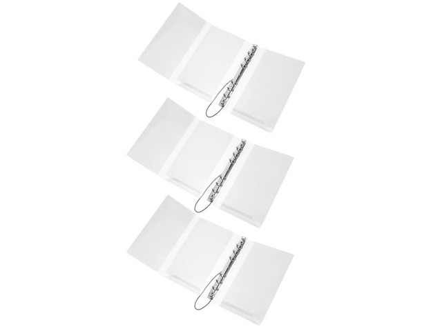 3Pcs A6 Elastic Band Clear Binder Notebook Cover Round Ring Organizer Planner Journal Folder Budget Protector Clear A6 Binder