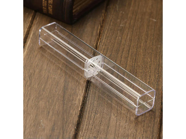 20Pcs Transparent Pen Container Plastic Pen Case Versatile Display Box Gift Packing Box for Pens Students Teachers