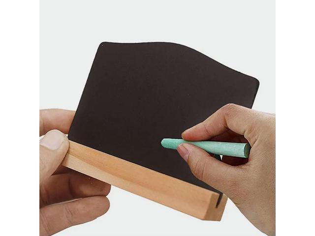 12Pcs Mini Chalkboards Wood Bases Double Sided Small Rectangle Blackboard Signs for Table Numbers Menus Price Tags Message