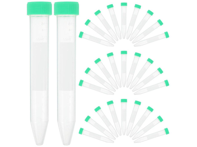 50Pcs 15Ml Centrifuge Tubes Plastic Scientific Test Tubes with Clear Scale Vented and Sealed Caps Excellent for Sample