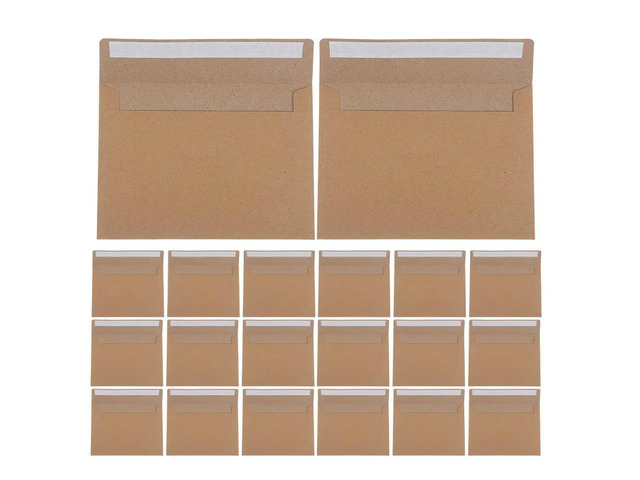 60Pcs A7 Brown Kraft Paper Envelopes Self Adhesive Closure for Wedding Invitations Greeting Cards Party Stationery Bulk Vintage