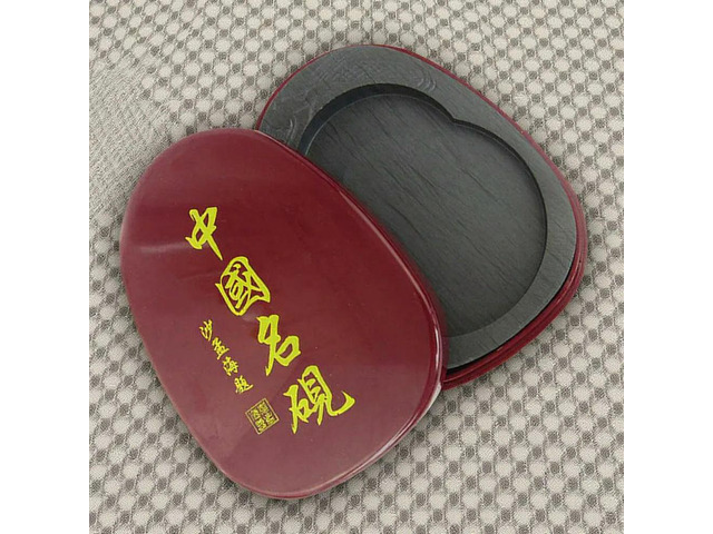Calligraphy Inkstone with Cover Exquisite Compact Traditional Writing Accessory for Students Painters Chinese Ink Grinding