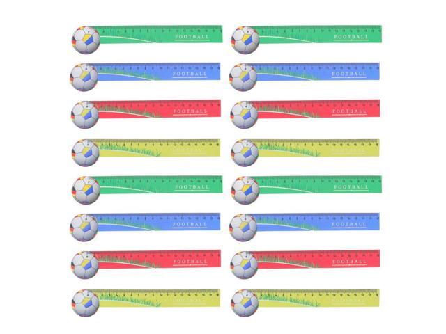 20Pcs Cartoon Soccer Rulers Wooden Soccer Design 18Cm Classroom Supply Party Favor Student Reward School Prize Study Tool
