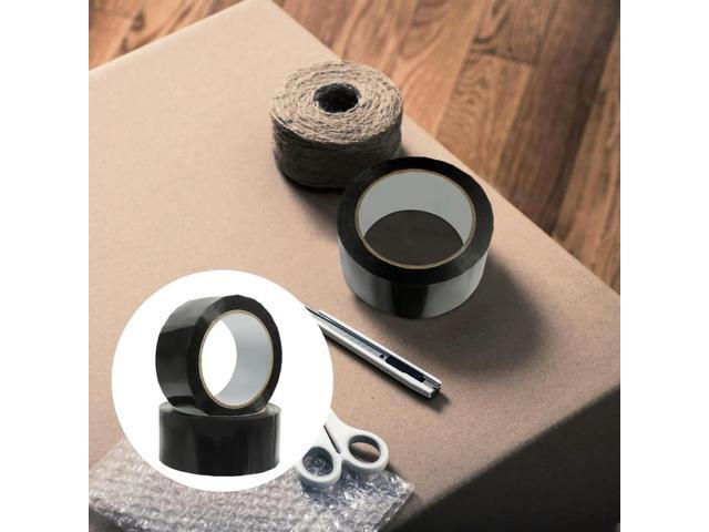 2 Rolls Black Sealing Tape Premium Packing Tape Excellent Tensile Strength Quick Stick for Industrial Household Moving and