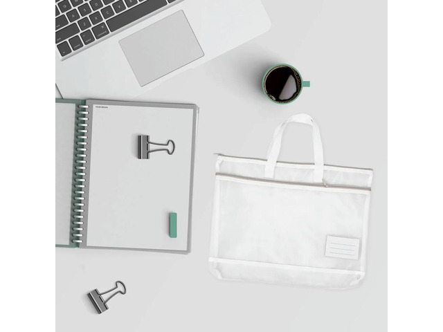 2Pcs A3 Large Capacity Document Bag Nylon Zipper Portfolio Pouch Organizer for Art Posters Travel Office