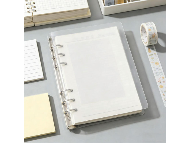 50Pcs Clear Double-Sided Pet Release Film No Hole Binder Pages for DIY Sticker Tape Sample Organizer Scrapbook Planner