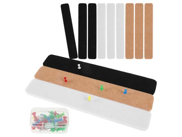 1 Set Felt Bulletin Strips With Pins For Office Home Memo Organization Adhesive Message Notice Board Tiles Felt Letter Board